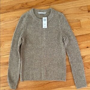 NWT Abercrombie Slim Sweater XS Heather Taupe